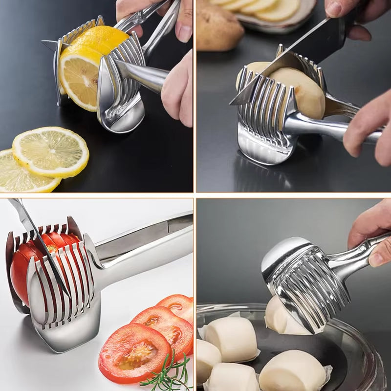 Aluminum Alloy Kitchen Handheld Orange Lemon Slicer Tomato Cutting Clip Fruit Slicer Onion Slicer Kitchen Item