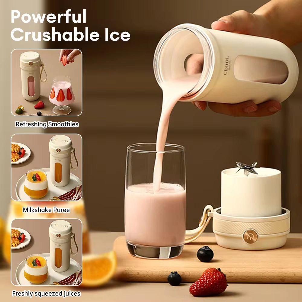 New Indoor and Outdoor Small Rechargeable Juice Cup 10 Blades High Power Fast Stirring 3000mAh Large-Capacity Electric Juicer