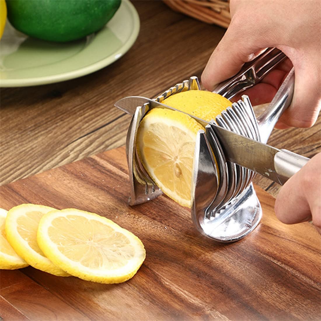 Aluminum Alloy Kitchen Handheld Orange Lemon Slicer Tomato Cutting Clip Fruit Slicer Onion Slicer Kitchen Item